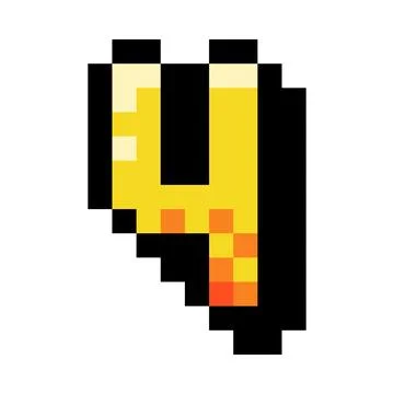 Pixel 8 Bit Number Four or Numeral Vector Illustration Stock Illustration
