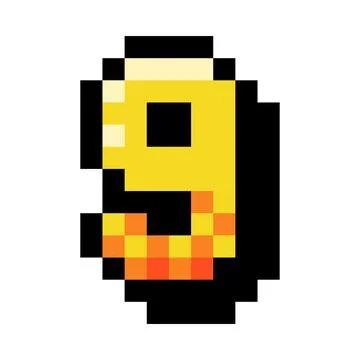 Pixel 8 Bit Number Nine or Numeral Vector Illustration 스톡 일러스트