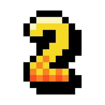 Pixel 8 Bit Number Two or Numeral Vector Illustration Illustrazione stock