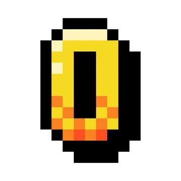 Pixel 8 Bit Number Zero or Numeral Vector Illustration 스톡 일러스트