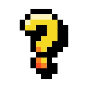 Pixel 8 Bit Question or Interrogation Mark Vector Illustration Stock Illustration