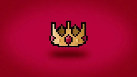 Pixel 8 bit royal crown background - high res wallpaper Stock Illustration