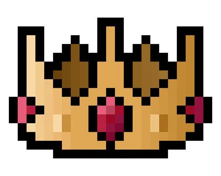 Pixel 8 bit royal crown - isolated vector Stock Illustration