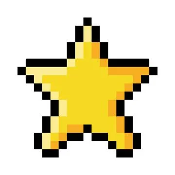 Pixel 8-bit Star Object as Video Game Style Element Vector Illustration 스톡 일러스트