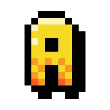 Pixel 8 Bit Uppercase Letter A as Font and Alphabet Vector Illustration Stock Illustration