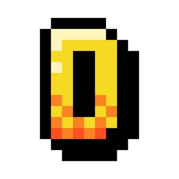 Pixel 8 Bit Uppercase Letter D as Font and Alphabet Vector Illustration Illustrazione stock