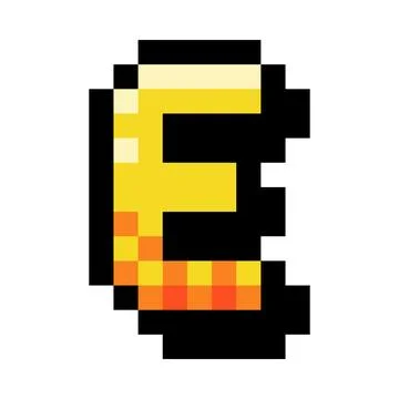 Pixel 8 Bit Uppercase Letter E as Font and Alphabet Vector Illustration Illustrazione stock