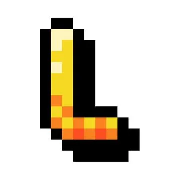Pixel 8 Bit Uppercase Letter L as Font and Alphabet Vector Illustration Illustrazione stock