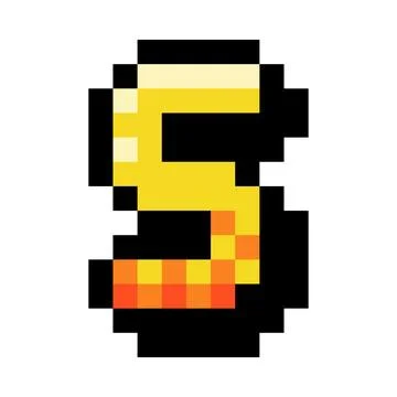 Pixel 8 Bit Uppercase Letter S as Font and Alphabet Vector Illustration Stock Illustration