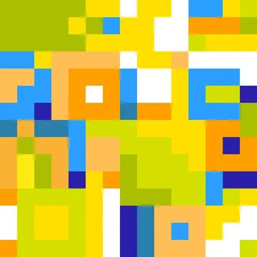 Pixel abstract background. Eco pattern. Blue, orange, yellow and green squares. Stock Illustration