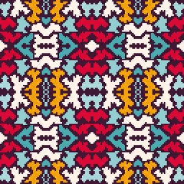 Pixel abstract geometric seamless background Illustrazione stock