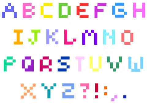 Pixel alphabet Stock Illustration