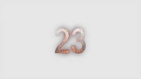 Pixel and neon number 23 with alpha channel, number twenty three Stock Footage 276216738