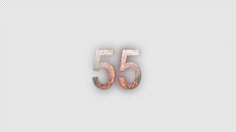 Pixel and neon number 55 with alpha channel, number fifty five Stock Footage 276976475