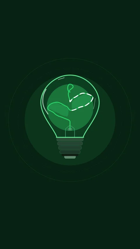 Pixel animation of green sprout inside glowing light bulb loop footage Stock Footage 346543516