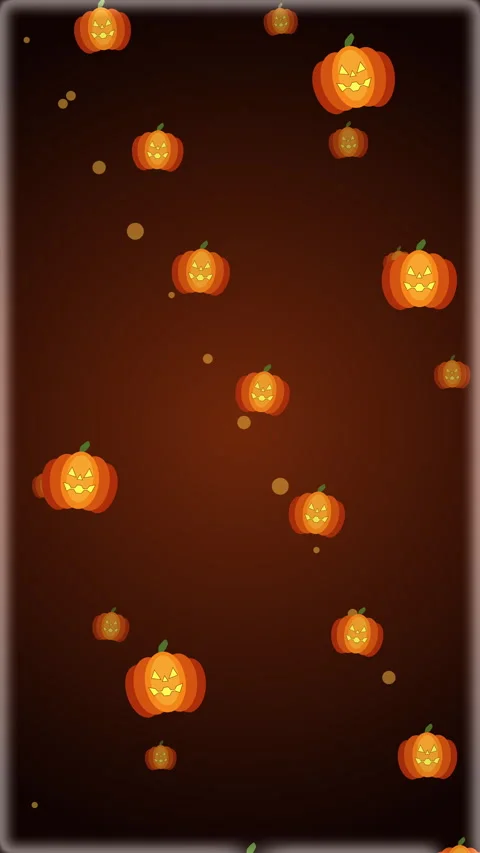 Pixel animation of halloween pumpkin falling on dark background loop Stock Footage 346637714