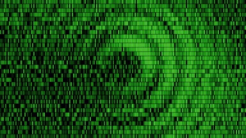 Pixel animation in matrix style. Motion.... | Stock Video | Pond5
