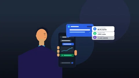 Pixel animation of mobile phone user interface and notifications footage Stock Footage 346550419