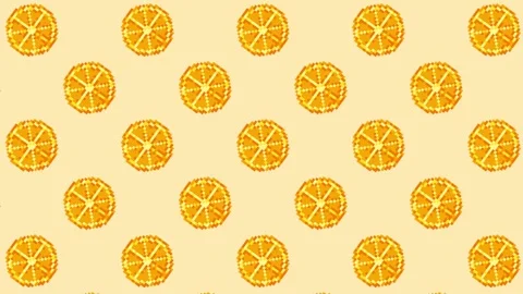 Pixel animation of orange slices in seamless loop. 스톡 동영상 310539765