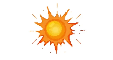 Pixel animation. Sun animation. Pixel background video, old school style 8 bit.  Stock-Footage 226555992
