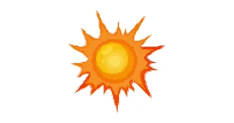 Pixel animation. Sun animation. Pixel background video, old school style 8 bit Stock Footage 226556041