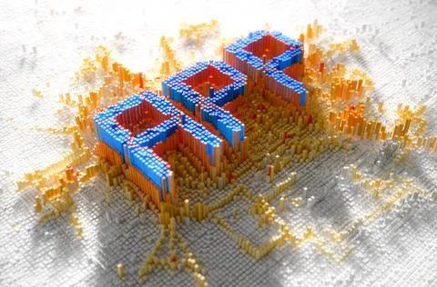 Pixel App Concept Stock Illustration