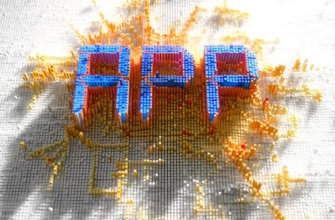 Pixel App Concept 스톡 일러스트