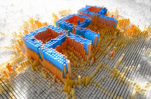 Pixel App Concept Stock Illustration