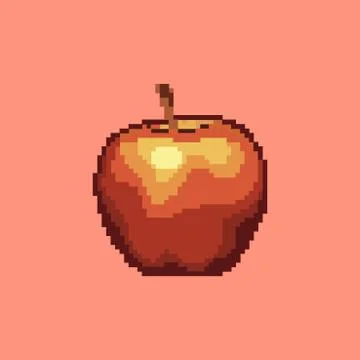 Pixel apple icon. 库存插图