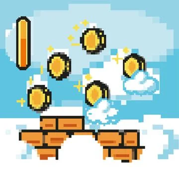 Pixel arcade screen for game イラスト素材