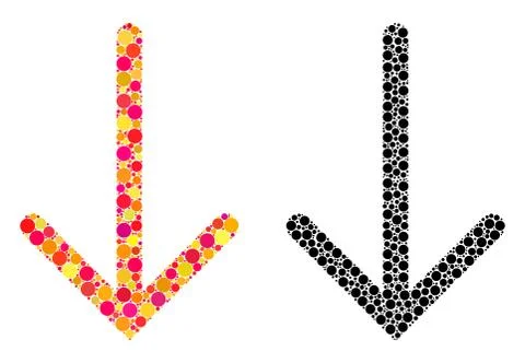 Pixel Arrow Down Mosaic Icons Stock Illustration