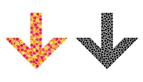 Pixel Arrow Down Mosaic Icons Stock Illustration