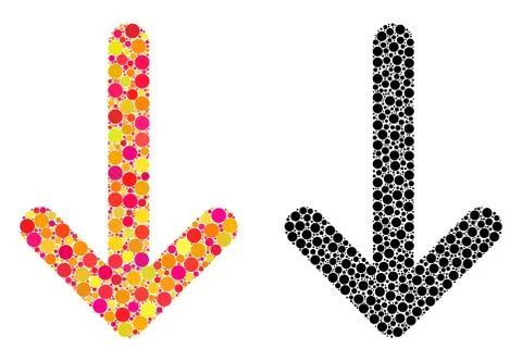 Pixel Arrow Down Mosaic Icons Stock Illustration