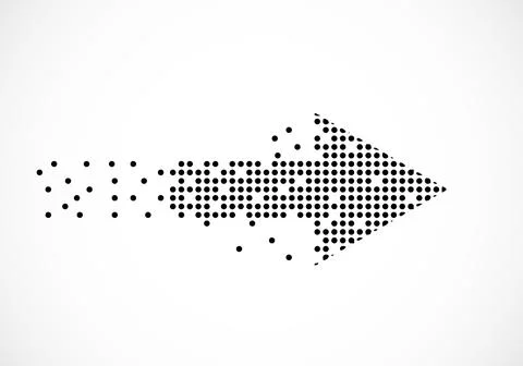 Pixel arrow, isolated dotted graphic element, vector illustration Stock Illustration