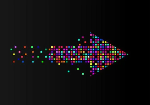 Pixel arrow, isolated graphic element, vector illustration Stock Illustration