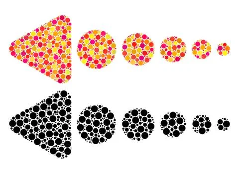 Pixel Arrow Left Mosaic Icons Illustrazione stock