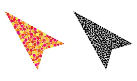 Pixel Arrowhead Left-Up Mosaic Icons Stock Illustration