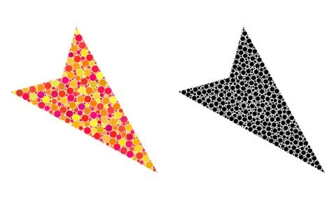 Pixel Arrowhead Right-Down Mosaic Icons 스톡 일러스트