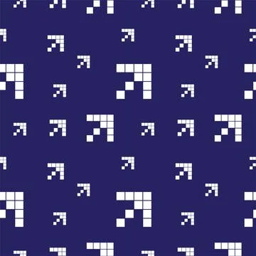 Pixel Arrows Vector Illustration. Seamless Pattern Design Template. Dark Bl.. Stock Illustration