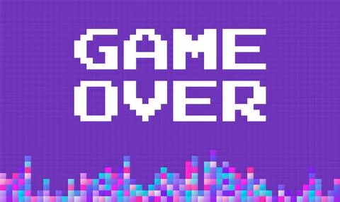 Pixel art 8-bit background in purple color illustration Stock Illustration