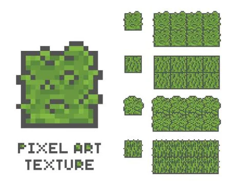 Pixel art 8 bit game sprite illustration. green grass tree pixelated pattern Stock Illustration