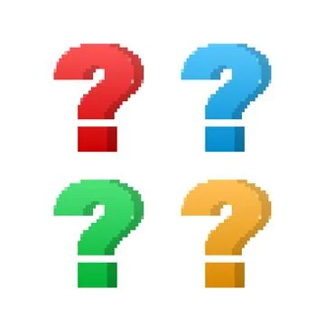 Pixel art 8-bit Question mark. Vector stock illustration. Stock Illustration