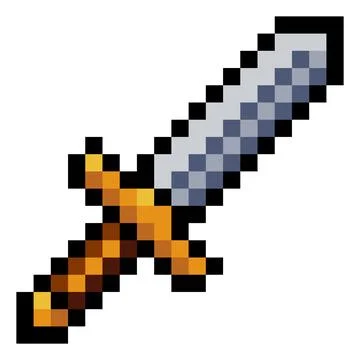 Pixel Art 8 bit Sword Video Game Weapon Item Icon Stockillustratie