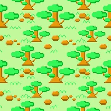 Pixel art in 8bit 32 bit grid colorful color Stock Illustration