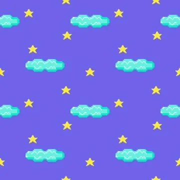 Pixel art in 8bit 32 bit grid colorful color Stock Illustration