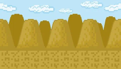 Pixel art in 8bit 32 bit grid colorful color Illustrazione stock