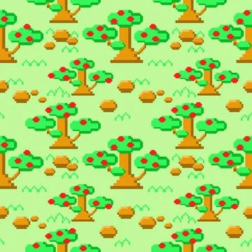 Pixel art in 8bit 32 bit grid colorful color Stock Illustration