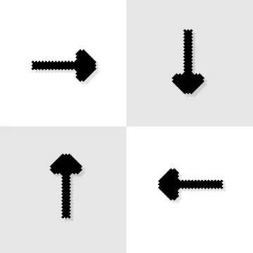 Pixel art, 90s mood, 8bit retro style arrows directions 스톡 일러스트