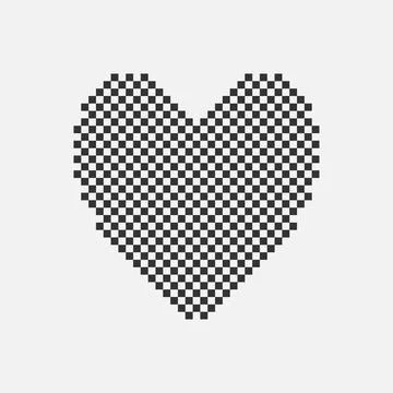 Pixel art abstract dotted halftone heart icon Stock Illustration