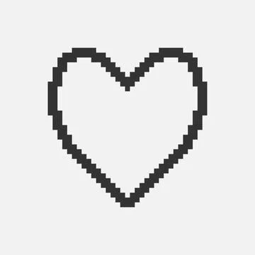 Pixel art abstract heart shape frame icon Stock Illustration